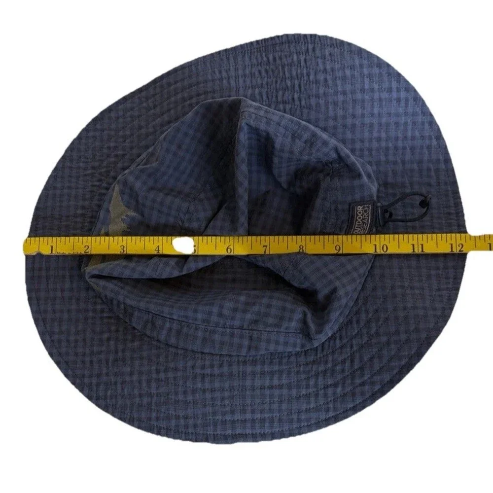 Outdoor Research Kids Sun Hat Nylon Blue Gray Gingham Size Youth Large 6-12Y